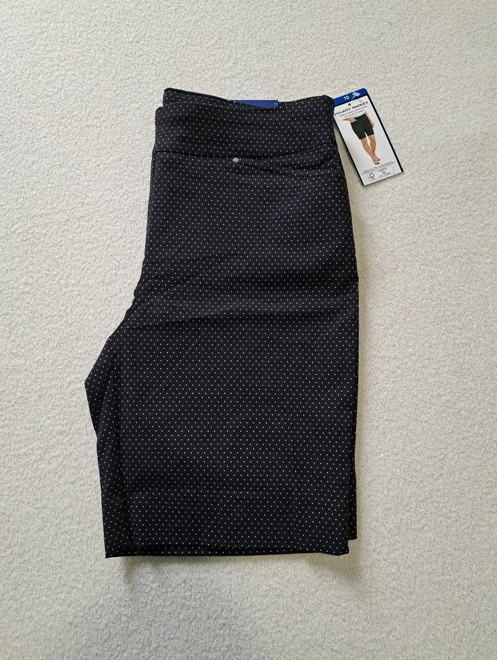 Hilary Radley Polka-dot Bermuda Shorts Size 10 Blue White Classic Nautical NWT